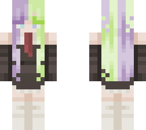 purple and green girl