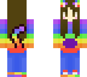 rainbow hoodie cat girl