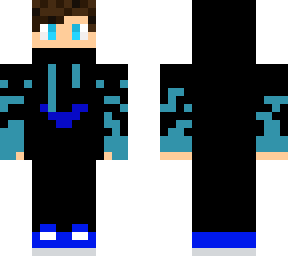 blue v-boy wearing blue hoodie
