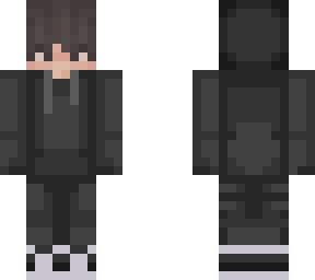 brown hair black hoodie boy