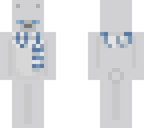 cute polar bear (with blue eye and a blue scarf)