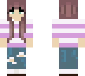 pink and white jumper (brown hair)