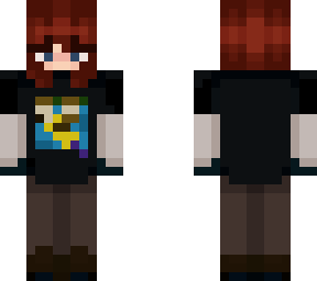 red dyed hair wearing bubbline rock shirt