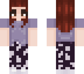red head with cow pants