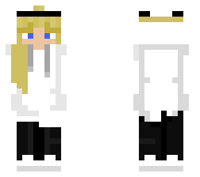 skin chica rubia con sudadera blanca