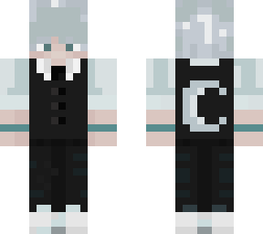 white-haired boy + moon
