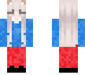 blue shirt red jeans black shoes