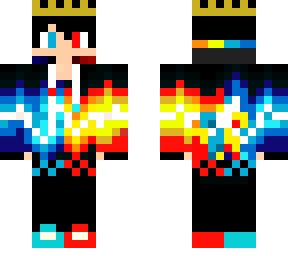 ice and fire boy with crown
