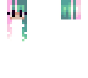 mint with pink hair split (hb)