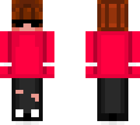 red long sleeve (he got sun glasses)