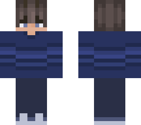 blue sweater with stripes