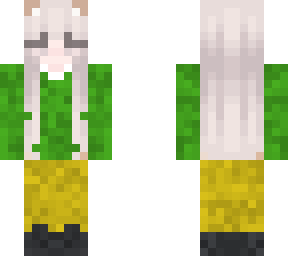 green shirt yellow jeans black shoes