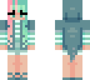 mint with pink hair split (hb)