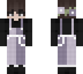 purple overalls