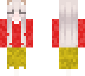 red shirt yellow jeans white shoes