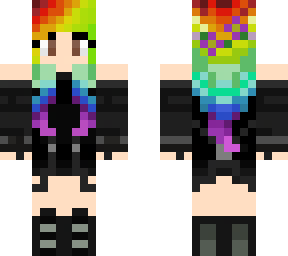 ropa negra cabello arcoiris