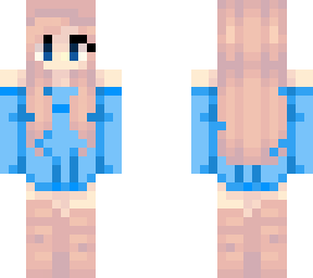 the Girl in blue with blue eyes | Minecraft Skin