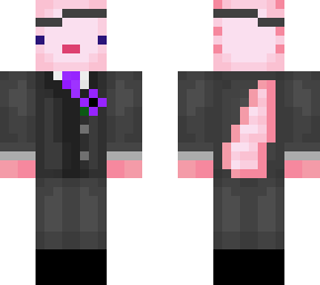 axolotl in tux in pug mask
