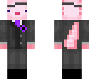 axolotl in tux in pug mask