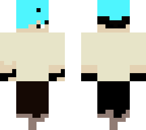 boy with cyan hair and black