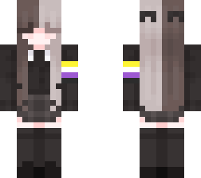 mc girl skin with nonbinary flag
