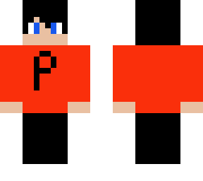 normal minecraft guy with letter p on the shirt