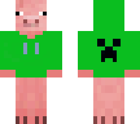 pig in green hoodie