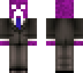 purple energy charged creeper in a suit