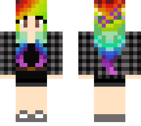 ropa casual, cabello arcoiris