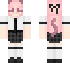 black and white uniform w/ bow