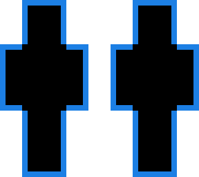 black with blue outline