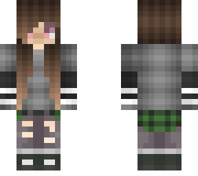 gray matching skin girl