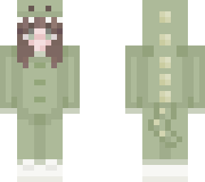 green dino onesie short hair