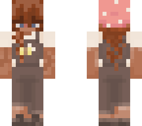 mushroom hat overall girl <3