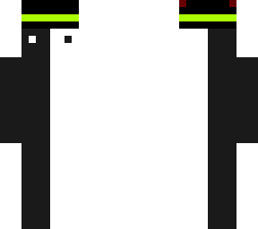 half black half white wearing top hat with red axolotl fins