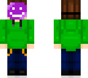 purple mask green hoodie