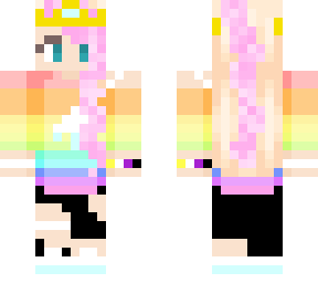 panmuffincat's oc rainbow royalty (pink streaked hair)