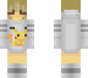 pikachu girl skin- blonde- sweater- gamer- cute