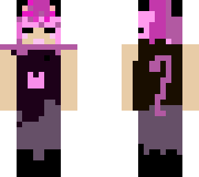 purple hair cat girl