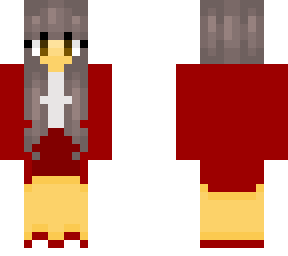 red hoodie and skirt