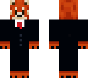 red panda with black suit
