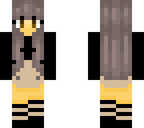 black shirt and brown skirt