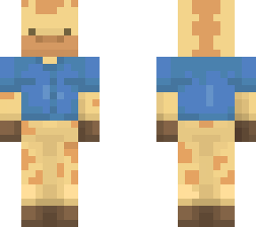 giraffe with blue shirt