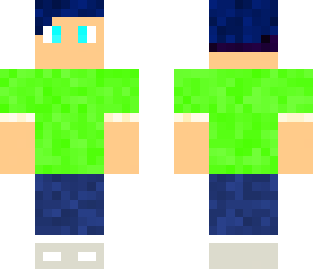 boy with green shirt and blueish hair