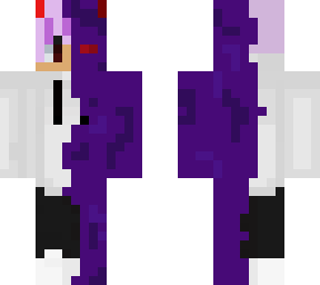 half purple demon pink haired boy