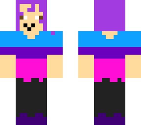 woman with bi shirt and purple hair