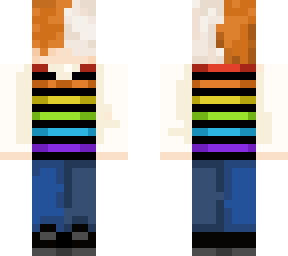 a boy with a rainbow