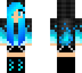 blue flame hoodie girl