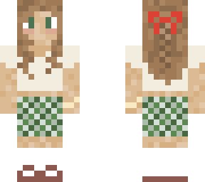 green mini skirt
