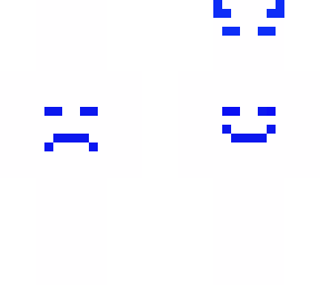 white with blue demon